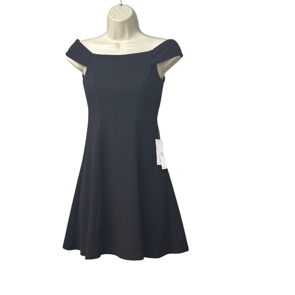 Teeze Me Juniors' Off-The-Shoulder Party Dress, Black, Sz. 13 - Picture 10 of 13